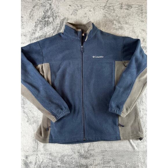 Columbia Sportswear Full-Zip Fleece Jacket Men’s XXL Blue/Gray - Picture 1 of 9